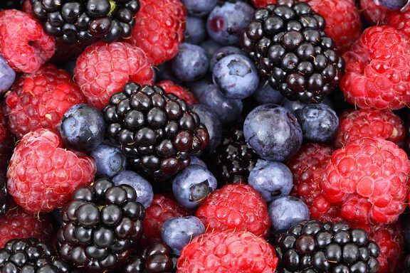¿Es pecado donar órganos según la Biblia? primer plano de bayas mixtas: frambuesas, moras y arándanos jugosos